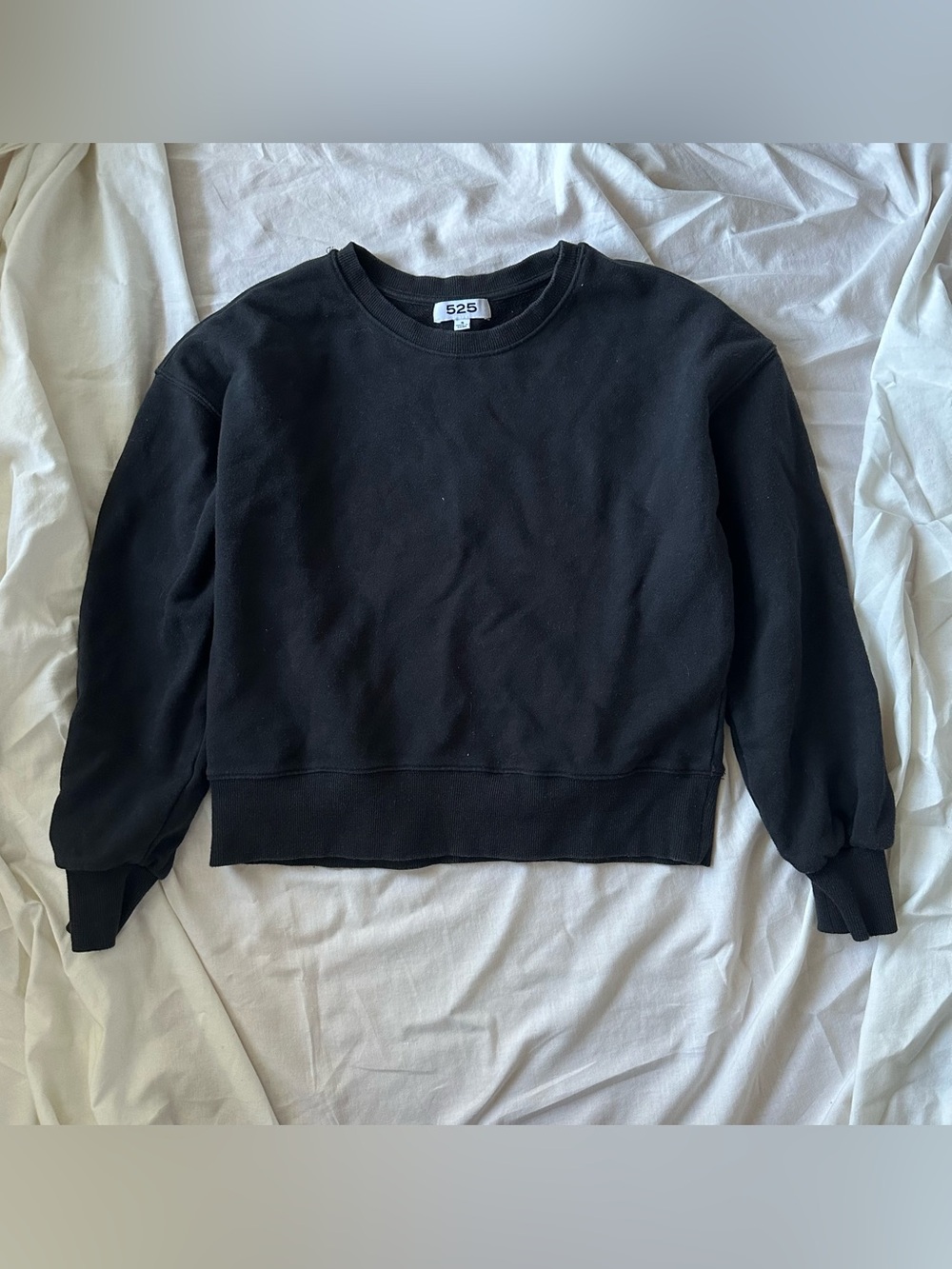 525 America Black Cropped Crewneck Sweatshirt
